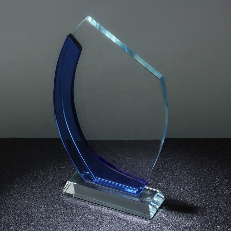 Crystal awards trophies corporate sports golf tennis football cheap personalised custom quality blue