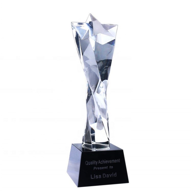 Crystal awards trophies corporate sports golf tennis football cheap personalised custom quality stars