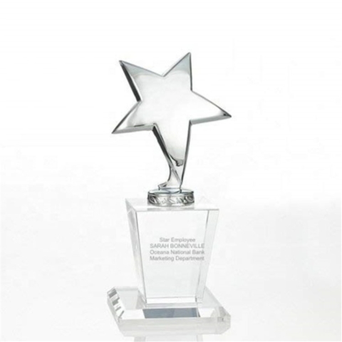 Crystal awards trophies corporate sports golf tennis football cheap personalised custom quality stars