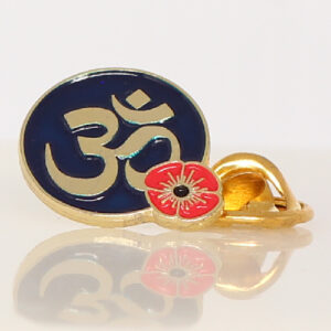 Hindu Om Poppy Lapel Pin Badge