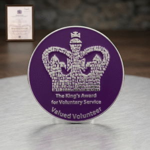 King's Award for Voluntary Service Badge Enamel Purple