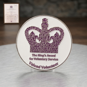 King's Award for Voluntary Service Badge Enamel White